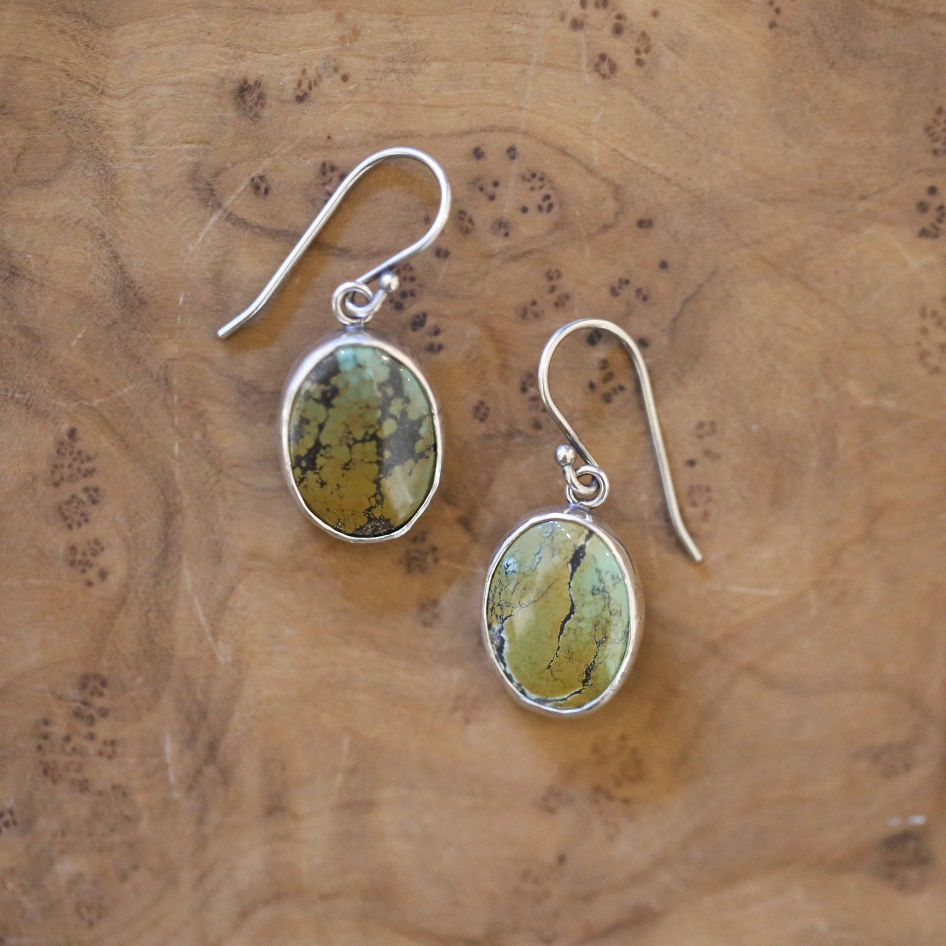 Classic Turquoise Oval Drop Earrings - Choose Your Pair - .925 Sterling Silver - OOAK