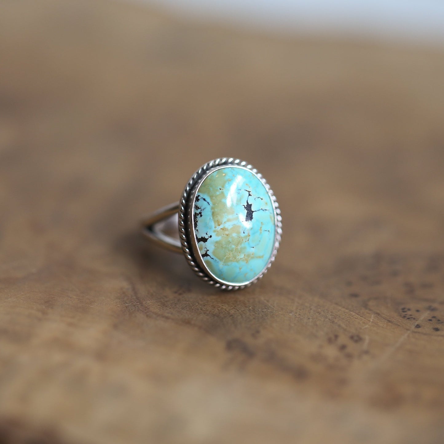 Sterling Silver Turquoise Ring - Boho Silversmith Design