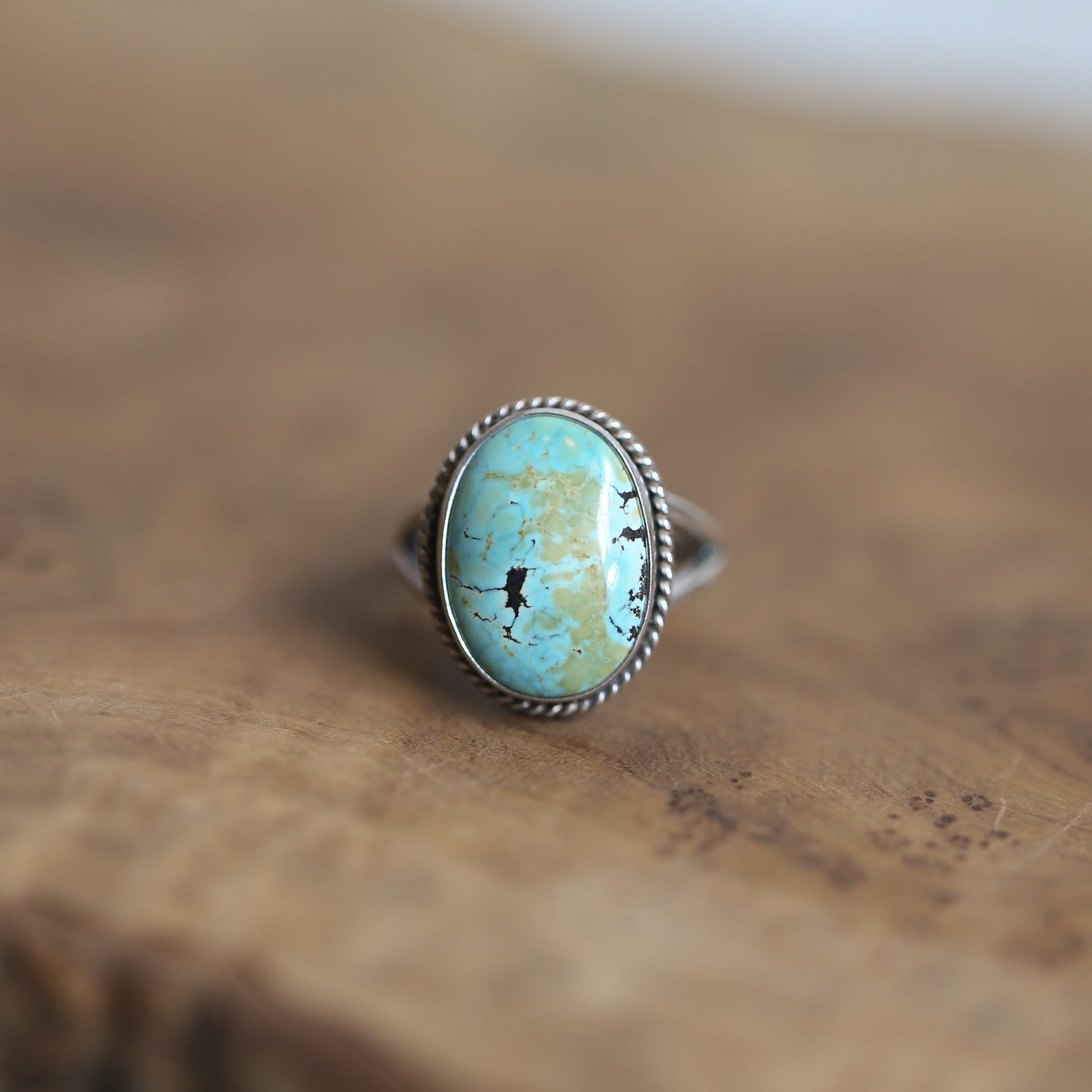 Sterling Silver Turquoise Ring - Boho Silversmith Design
