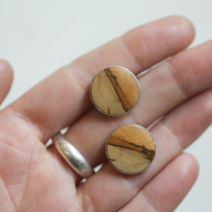 Red Creek Jasper Big Posts - Sterling Silver - Round Jasper Studs - Choose Your Pair