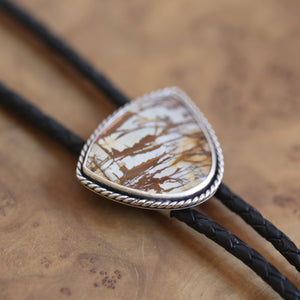 Red Creek Jasper Bolo - .925 Sterling Silver - Jasper Bolo Tie - Leather Bolo