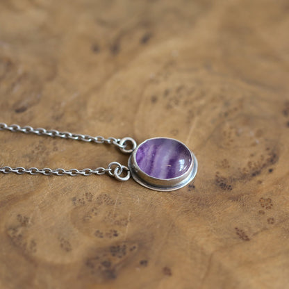 Sterling Silver Rainbow Fluorite Pendant - Silversmith Necklace