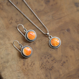 Sterling Silver Spiny Oyster Earrings – Chili Red Orange Drops
