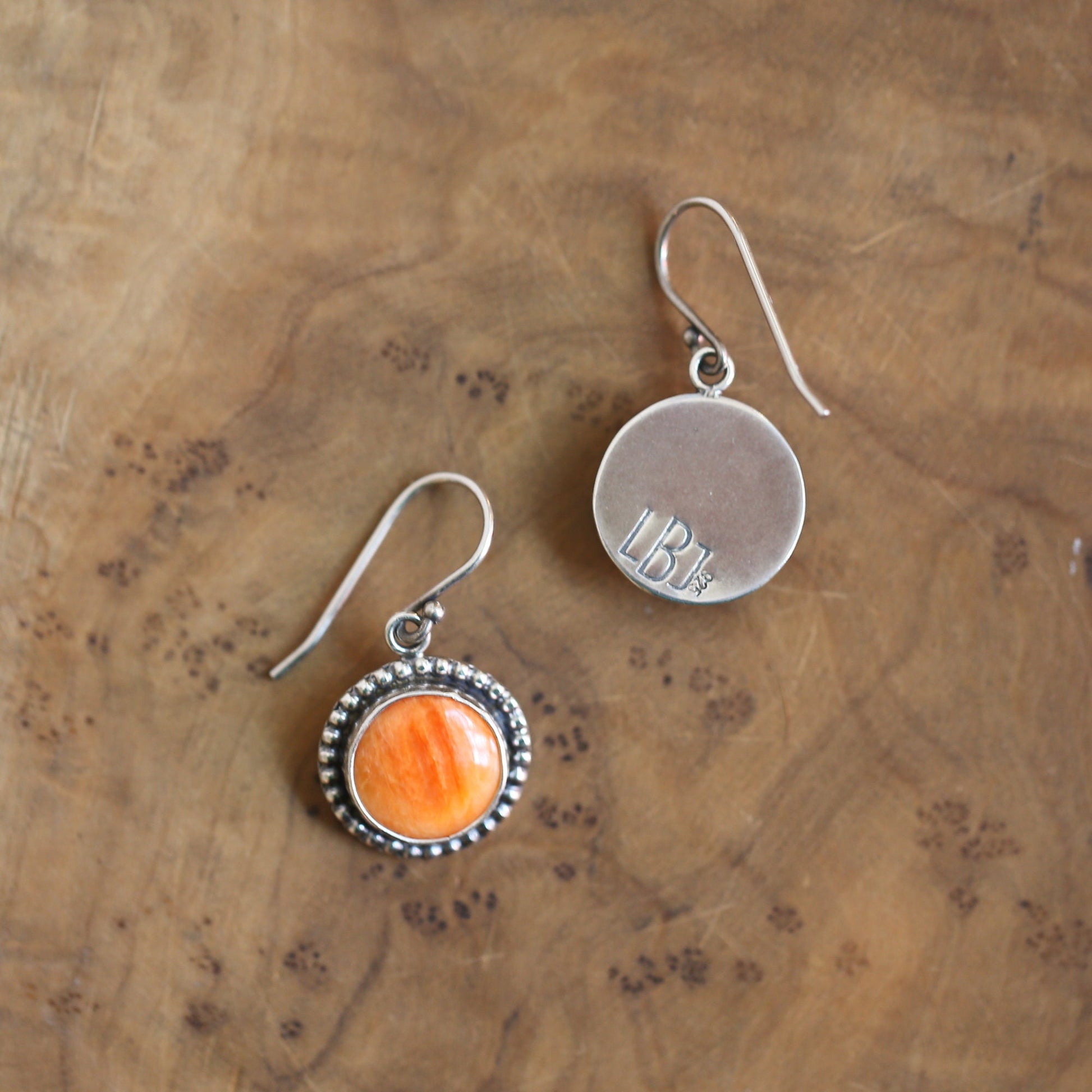 Sterling Silver Spiny Oyster Earrings – Chili Red Orange Drops