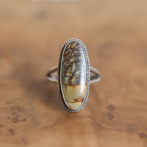 Ready to Ship - Red Creek Jasper Ring - OOAK Ring - Silversmith Ring - Hammered Silver Ring