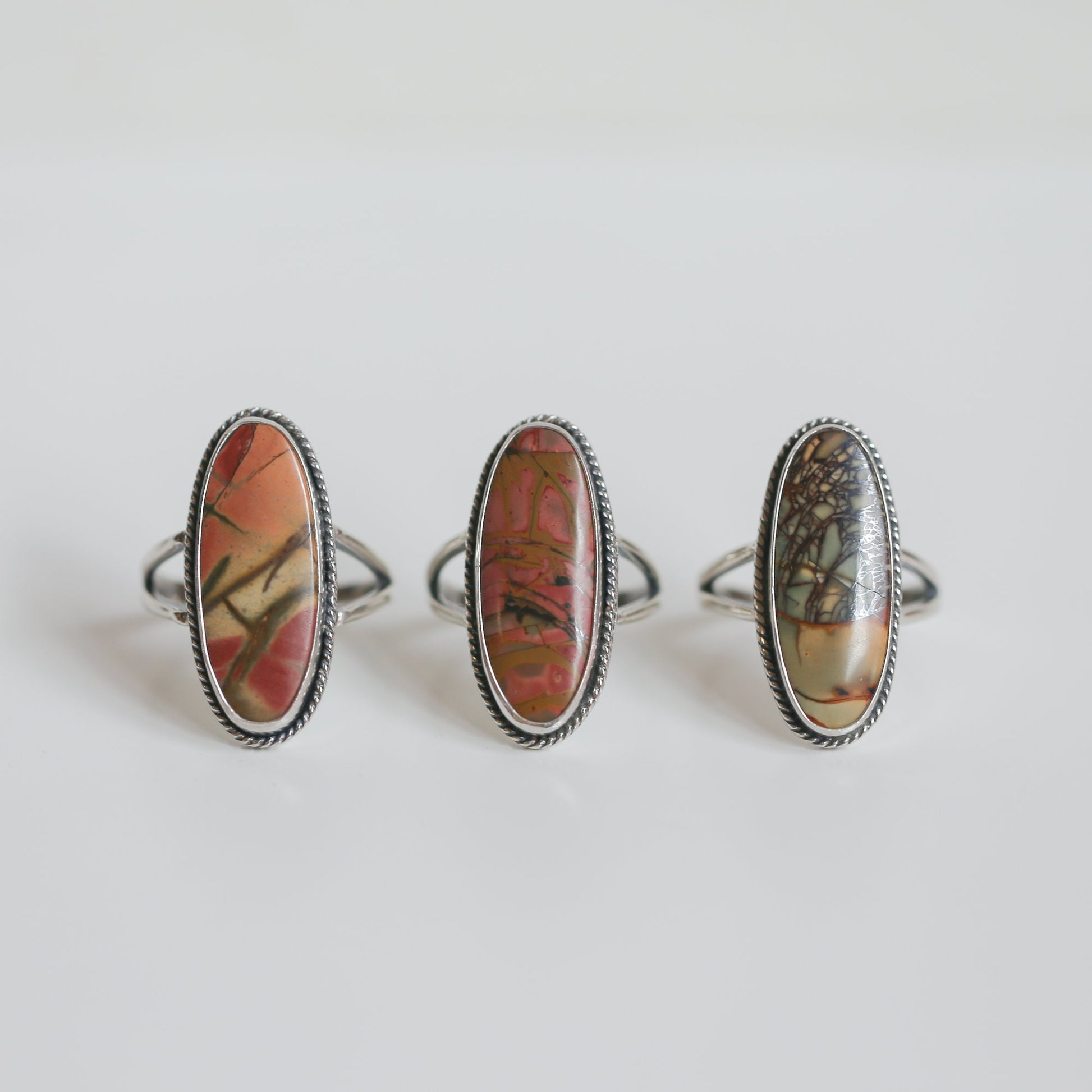 Red Creek Jasper Sterling Silver Ring – Statement Boho Jewelry