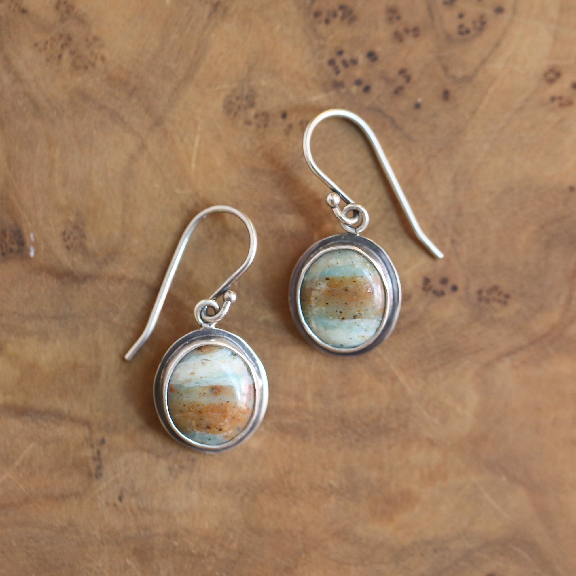 Ready to Ship - Blue Opal Earrings - Opal Drop Earrings - Silver Opal Earrings - OOAK