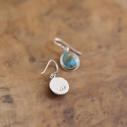 Peruvian Blue Opal Earrings – Sterling Silver Drop Earrings, OOAK