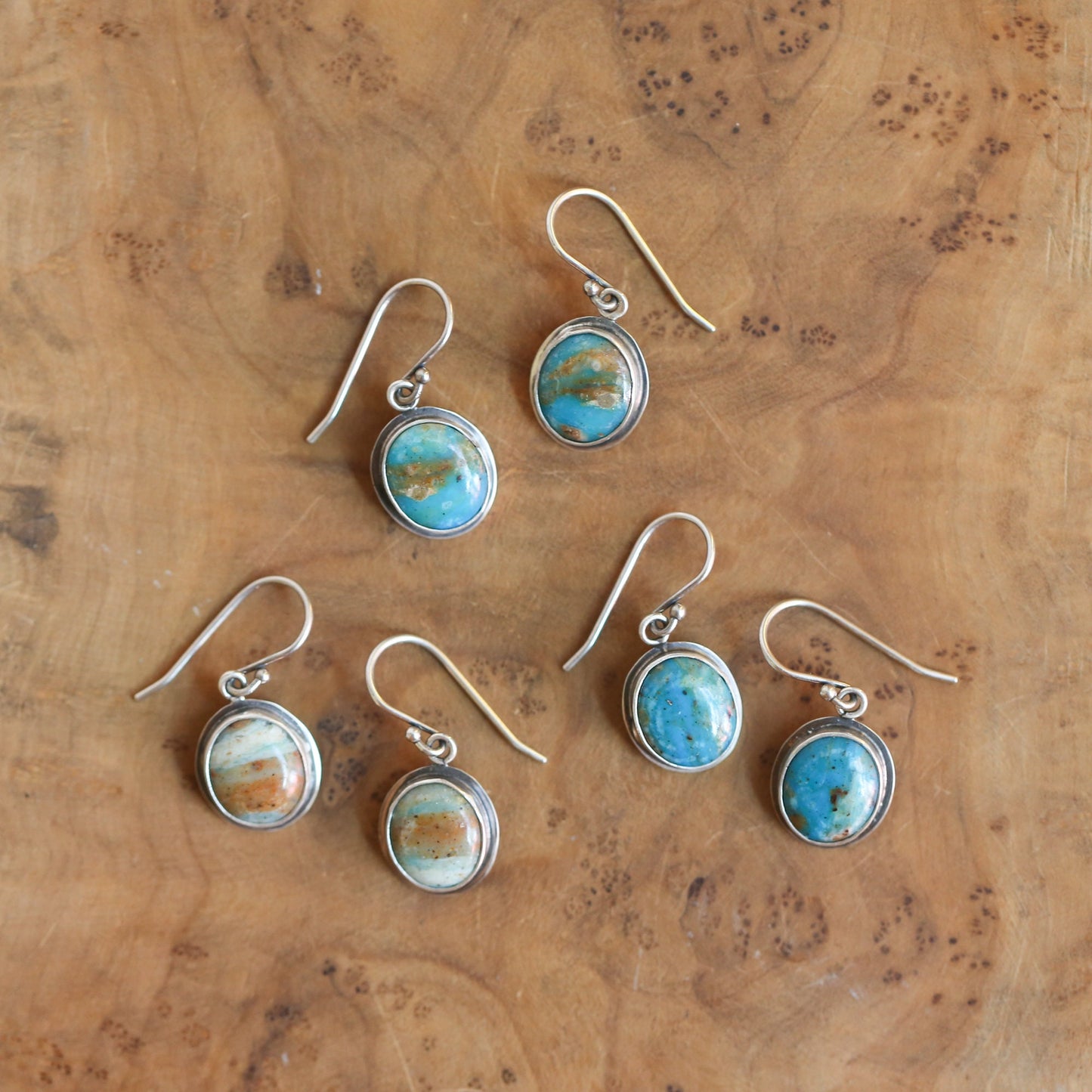 Peruvian Blue Opal Earrings – Sterling Silver Drop Earrings, OOAK