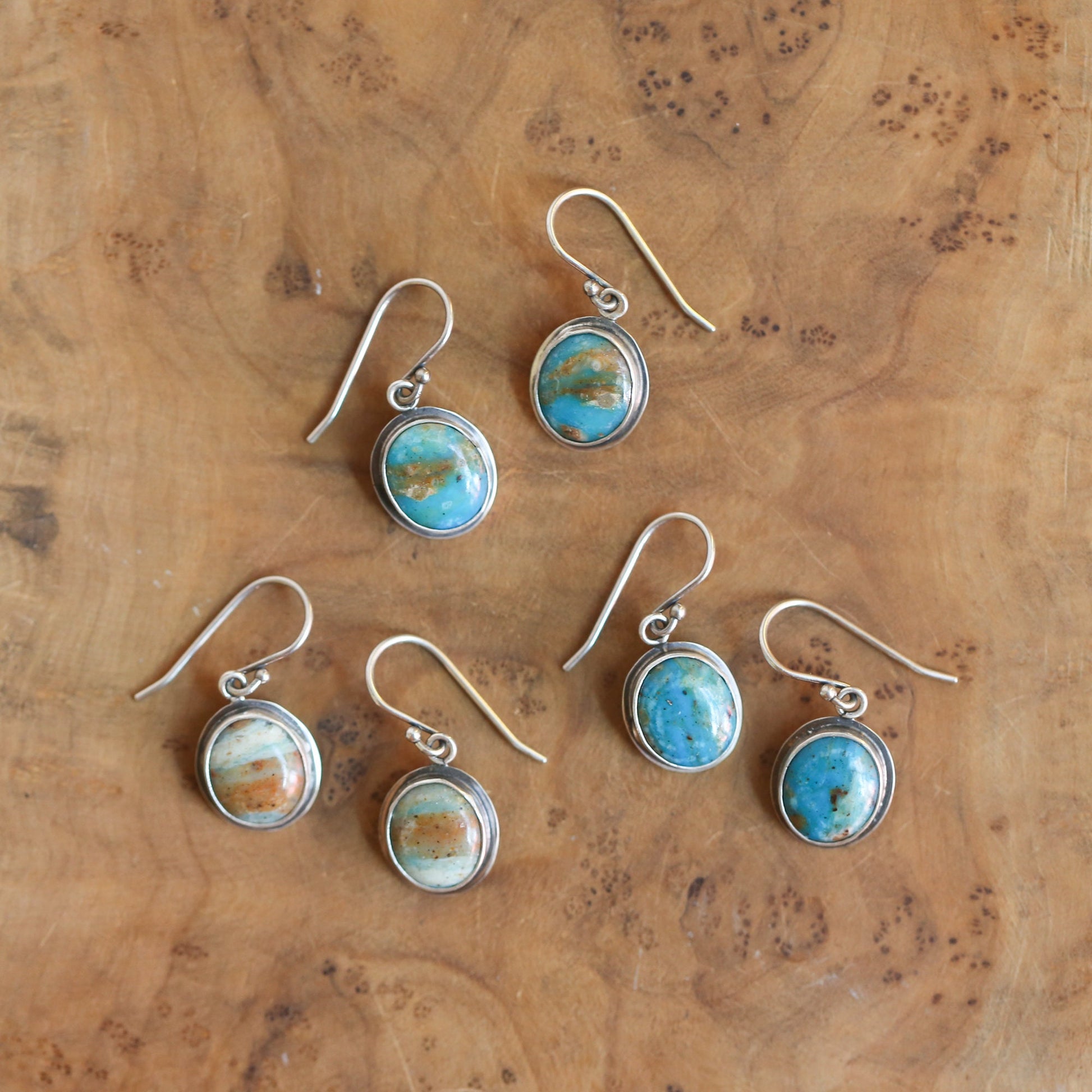 Peruvian Blue Opal Earrings – Sterling Silver Drop Earrings, OOAK