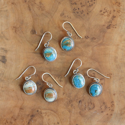 Peruvian Blue Opal Earrings – Sterling Silver Drop Earrings, OOAK