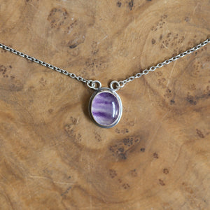 Sterling Silver Rainbow Fluorite Pendant - Silversmith Necklace
