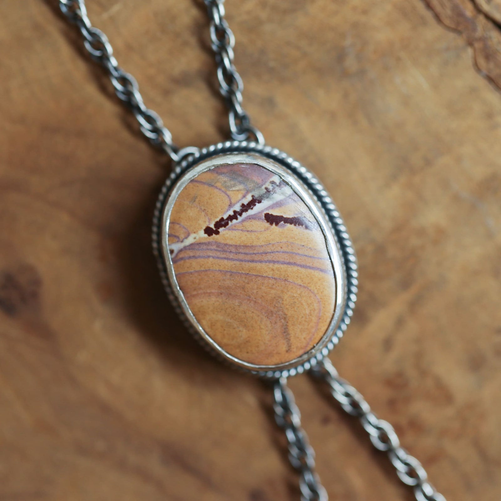 Sonora Jasper Bolo - Sonora Jasper Necklace - Ready to Ship - Jasper Mock Bolo - Silversmith Bolo