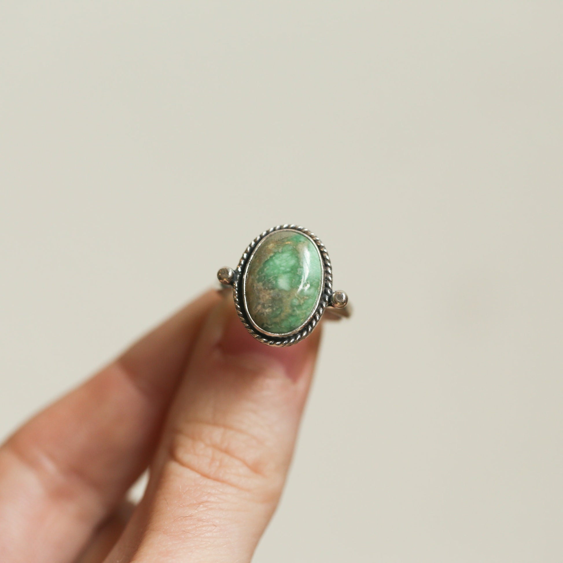 Custom Green Variscite Lasso Ring - Sterling Silver - Choose Your Stone