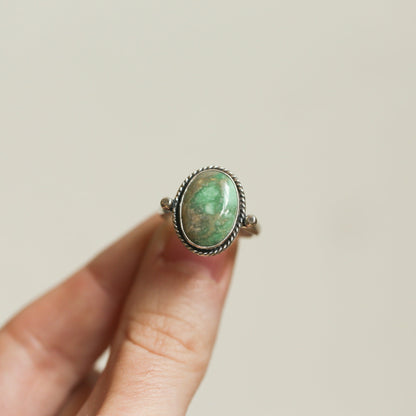 Custom Green Variscite Lasso Ring - Sterling Silver - Choose Your Stone