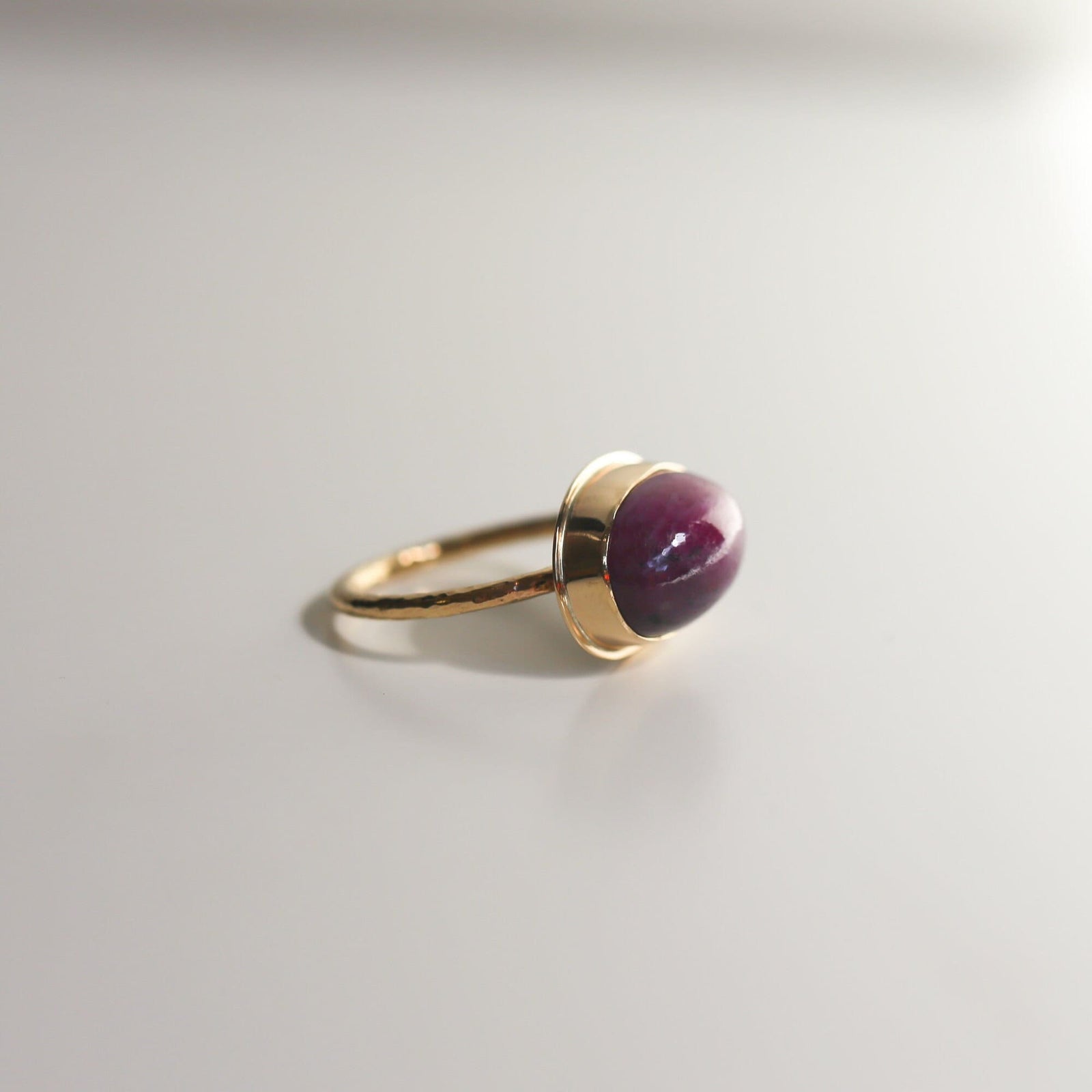 Ruby in Zoisite Ring - Pick Your Stone - 14KT Hammered Gold Ring