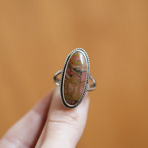 Red Creek Jasper Sterling Silver Ring – Statement Boho Jewelry