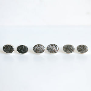 Fossilized Coral Sterling Silver Post Earrings - OOAK Agate Jewelry