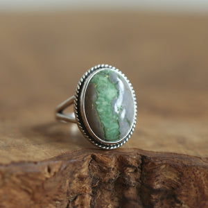 Green Variscite Boho Ring - Silversmith Ring - Variscite in Boulder Ring - Choose Your Stone