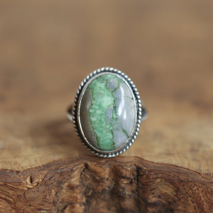 Green Variscite Sterling Silver Ring - Silversmith Boho Jewelry