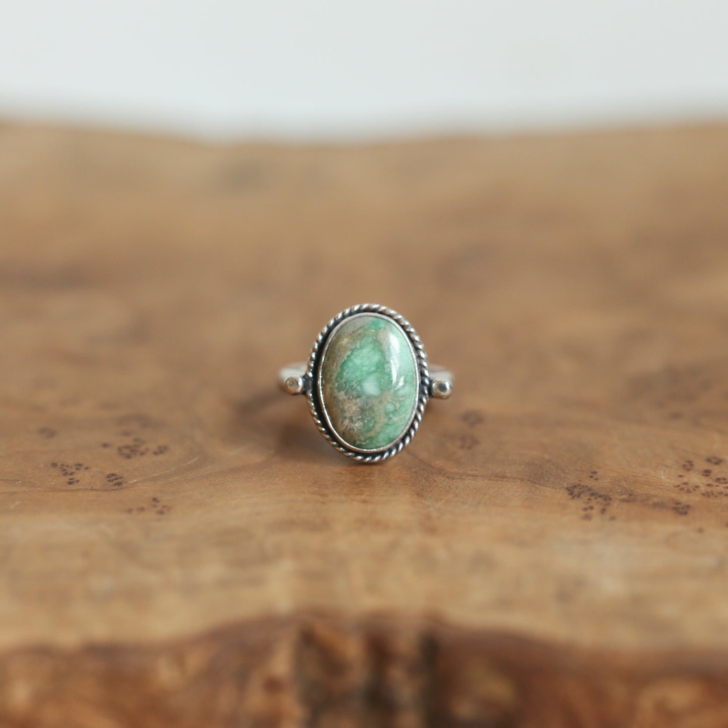Custom Green Variscite Lasso Ring - Sterling Silver - Choose Your Stone