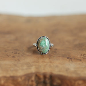 Custom Green Variscite Lasso Ring - Sterling Silver - Choose Your Stone