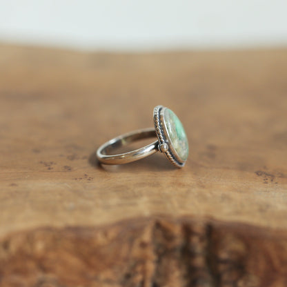 Custom Green Variscite Lasso Ring - Sterling Silver - Choose Your Stone