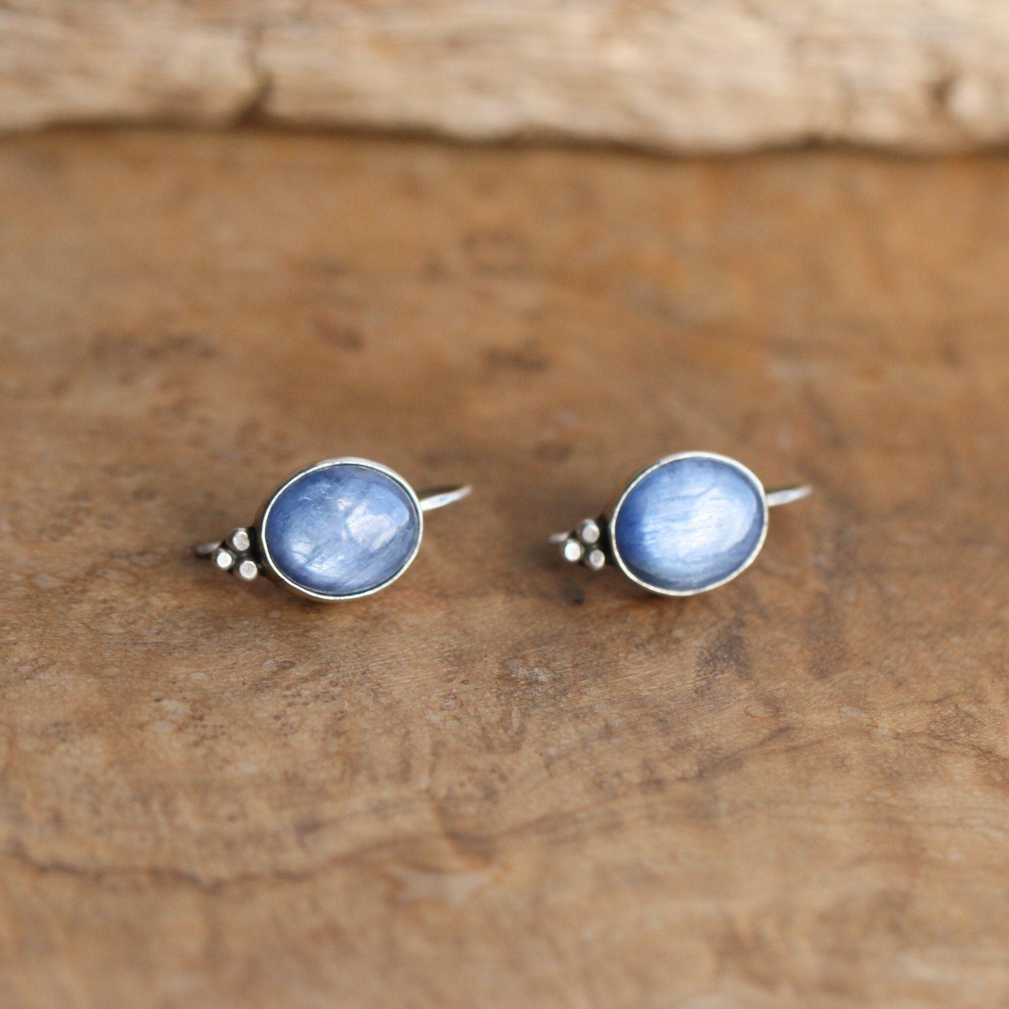 Kyanite Piper Earrings - Boho Blue Kyanite Earrings - Silversmith - Sterling Silver