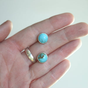 American Turquoise Studs – Sterling Silver Post Earrings, 10mm