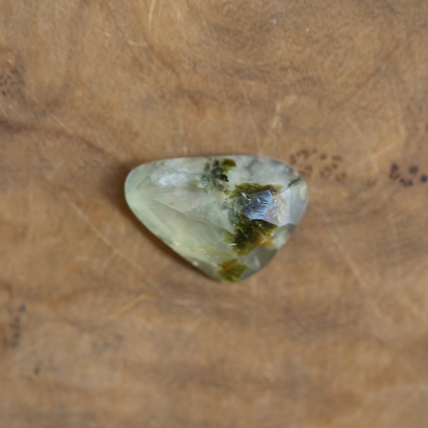 Prehnite Hanging Rock Pendant - Green Prehnite Pendant - Prehnite Necklace - Sterling Silver
