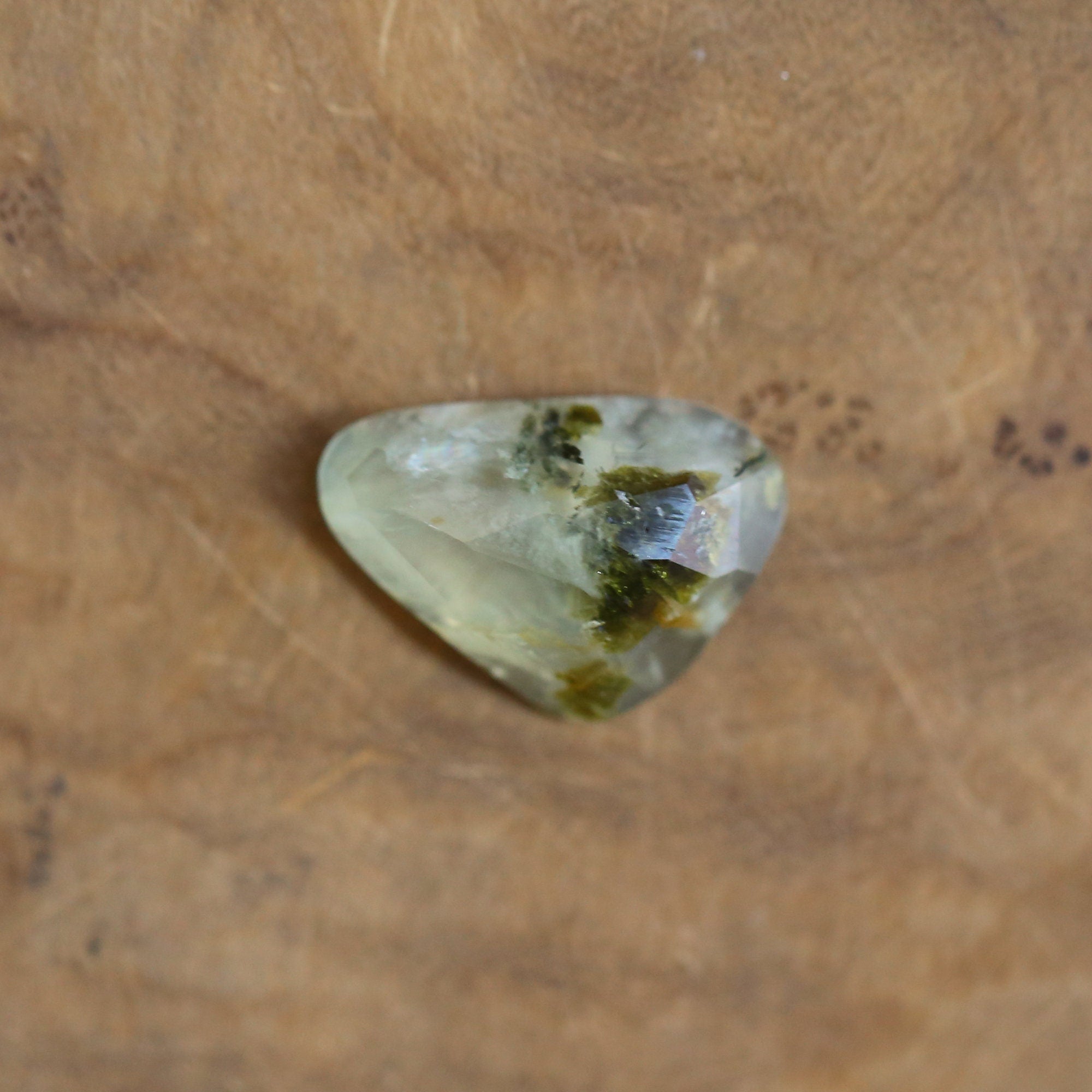 Prehnite Hanging Rock Pendant - Green Prehnite Pendant - Prehnite Necklace - Sterling Silver