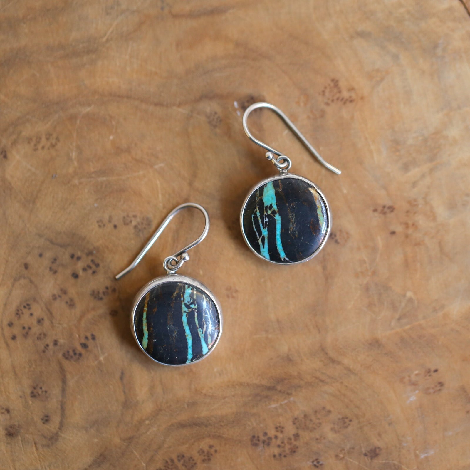 Black Jack Turquoise Drop Earrings - Ready to Ship - Choose Your Pair - Sterling Silver