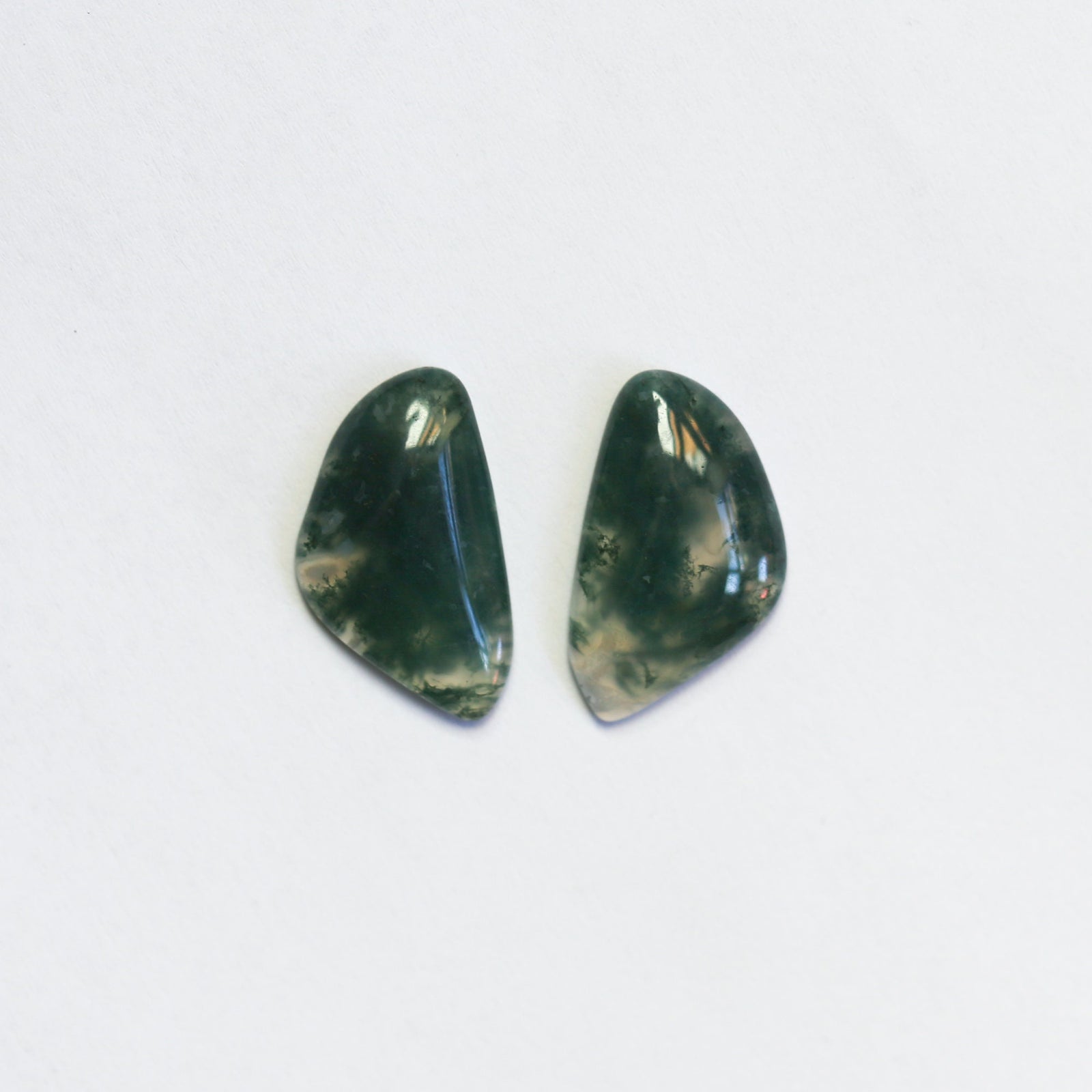 Moss Agate Drop Earrings - Moss Agate Earrings - Choose your Stone - Sterling Silver