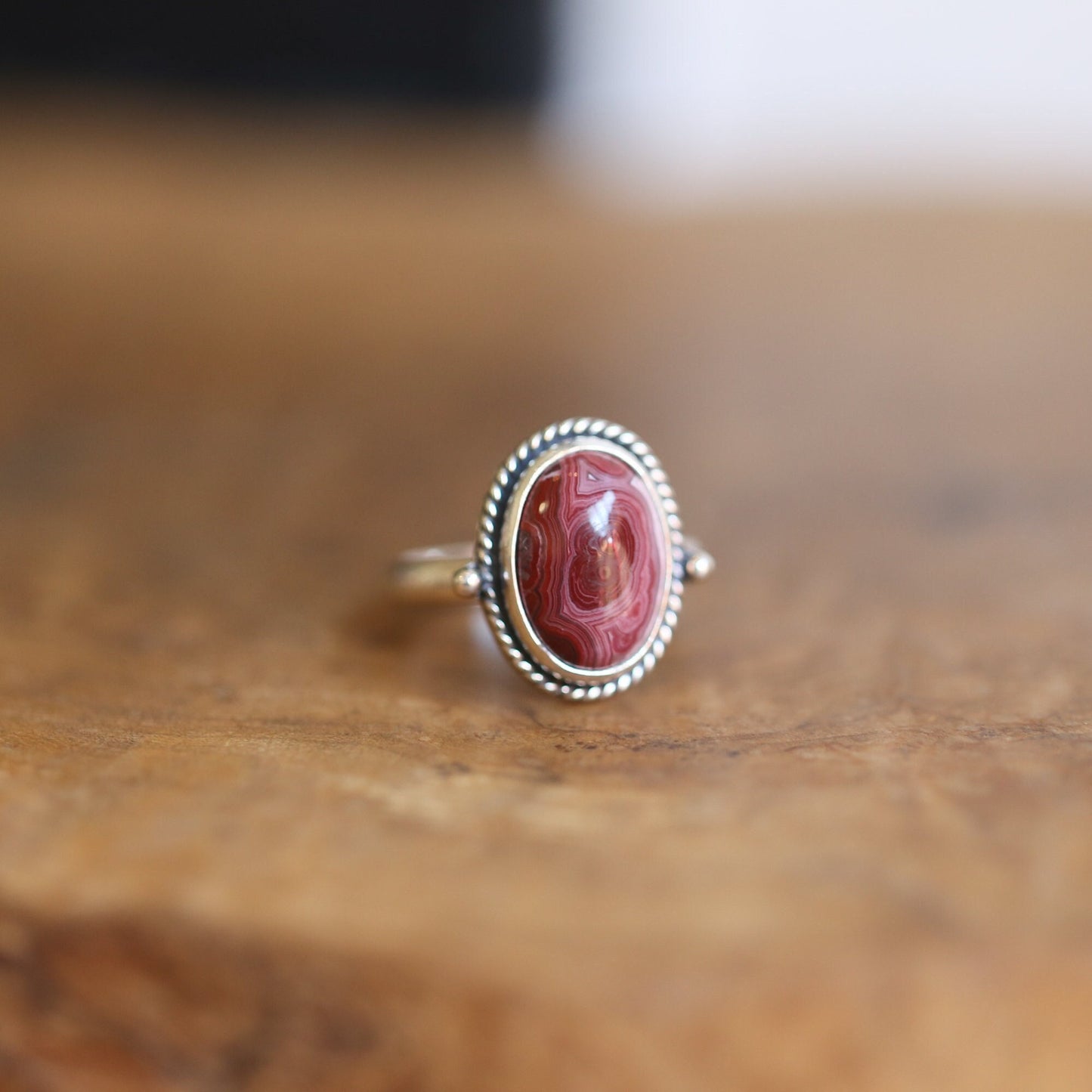 Custom Laguna Lace Agate Ring - .925 Sterling Silver - Choose Your Stone - Lasso Ring