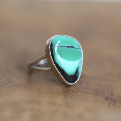 Green Variscite Ring - Emerald Rose Variscite Ring - Ready to Ship - OOAK