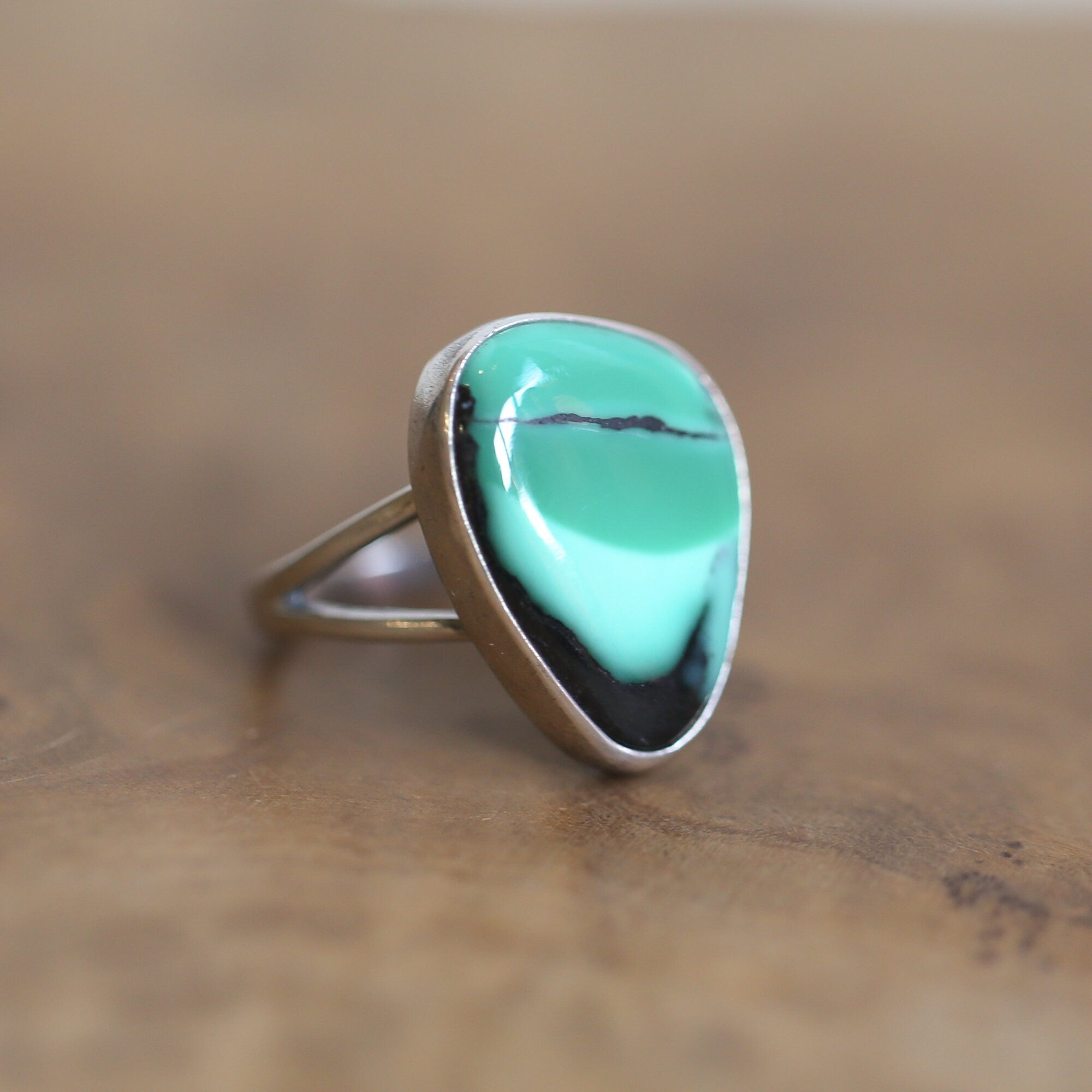 Green Variscite Ring - Emerald Rose Variscite Ring - Ready to Ship - OOAK