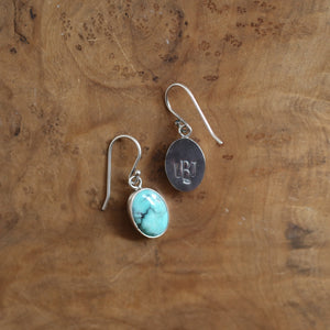 Turquoise Oval Drop Earrings - Choose Your Pair - .925 Sterling Silver - OOAK