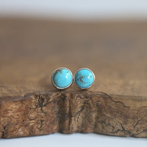 Ready to Ship - Turquoise Posts - American Turquoise Earrings - 10mm Turquoise Studs