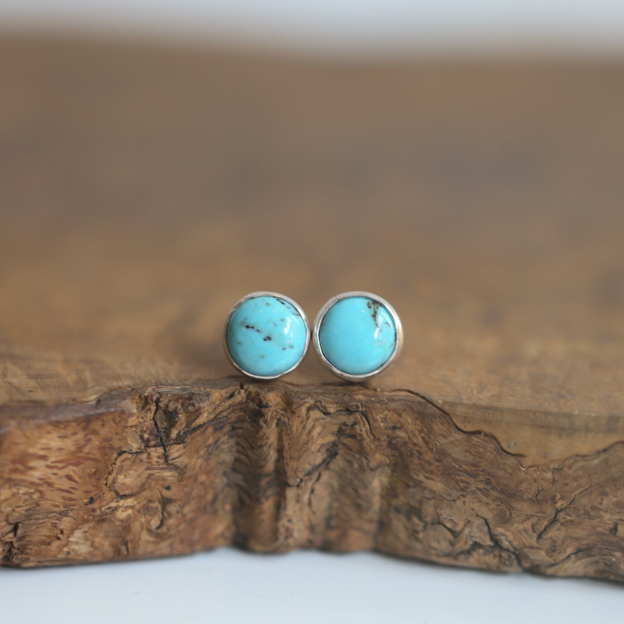 Turquoise Posts - American Turquoise Earrings - Ready to Ship - 10mm Turquoise Studs