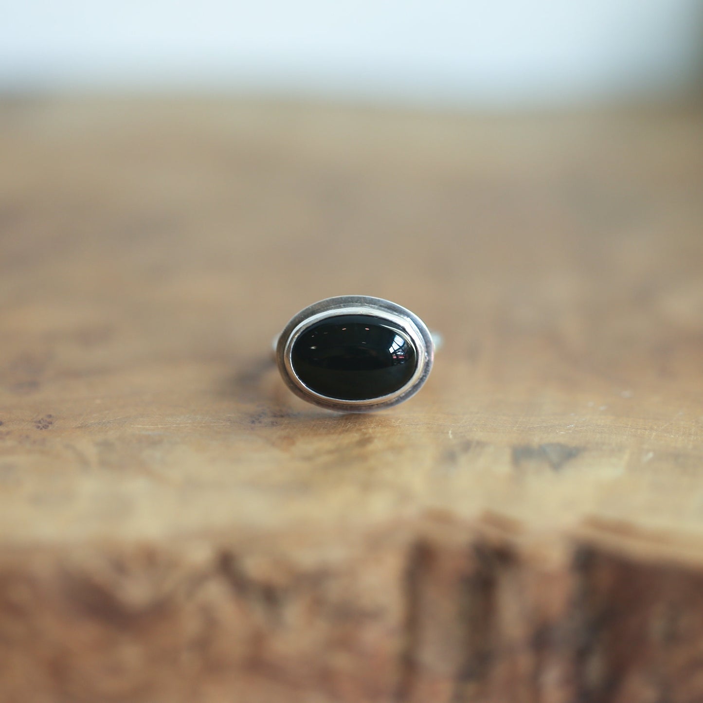 East West Oval Black Onyx Ring – Silversmith .925 Sterling Silver