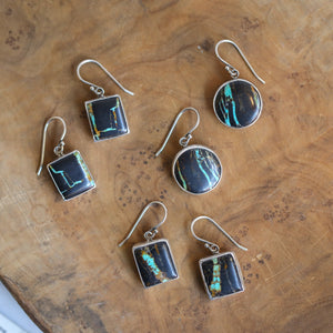 Black Jack Turquoise Drop Earrings - Ready to Ship - Choose Your Pair - Sterling Silver