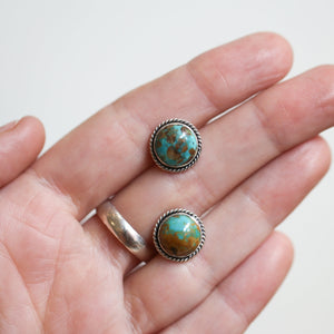 Ready to Ship - Traditional Turquoise Posts - Hubei Turquoise Earrings - 10mm Studs - Turquoise Studs