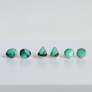 BIG Emerald Rose Variscite Post Earrings - 12 CT PAIR - Choose Your Ready to Ship Pair