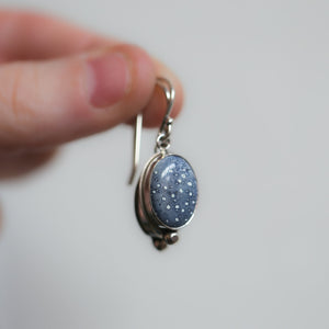 Blue Sponge Coral Earrings - Sterling Silver Drop Earrings