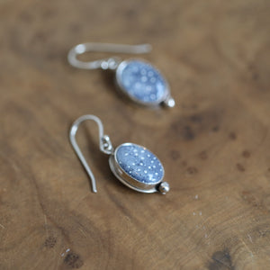 Blue Sponge Coral Earrings - Sterling Silver Drop Earrings