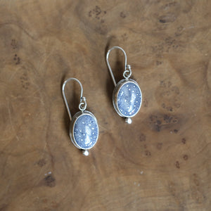 Blue Sponge Coral Earrings - Sterling Silver Drop Earrings