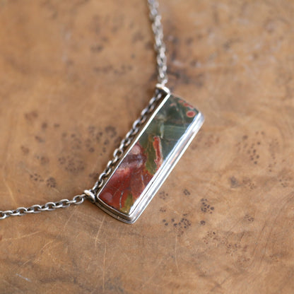 Red Creek Jasper Sterling Silver Pendant Necklace – Hanging Rock Design