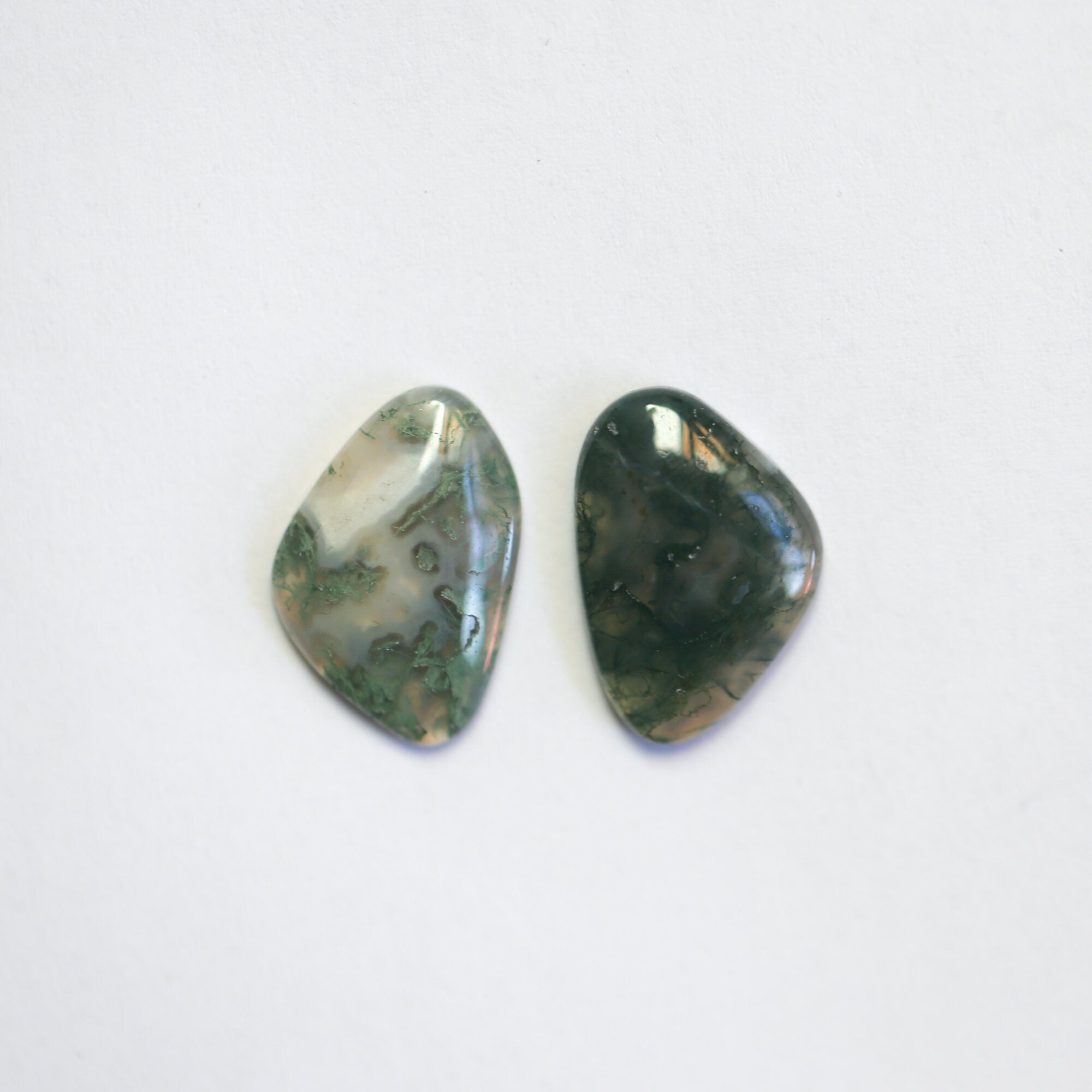 Moss Agate Drop Earrings - Moss Agate Earrings - Choose your Stone - Sterling Silver