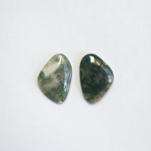 Moss Agate Drop Earrings - Moss Agate Earrings - Choose your Stone - Sterling Silver