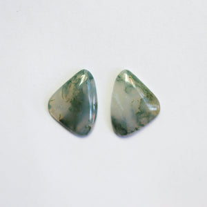 Moss Agate Drop Earrings - Moss Agate Earrings - Choose your Stone - Sterling Silver